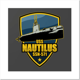 USS Nautilus (SSN-571) (Small logo) Posters and Art